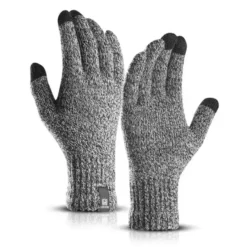 Gebreide Handschoenen Wit/Zwart Basic