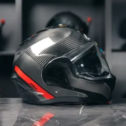 HJC F100 Carbon Stan Zwart Rood