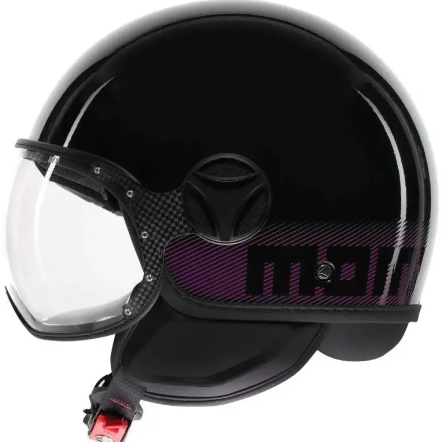 Momo FGTR Classic Stripes Glossy Black Fuxia