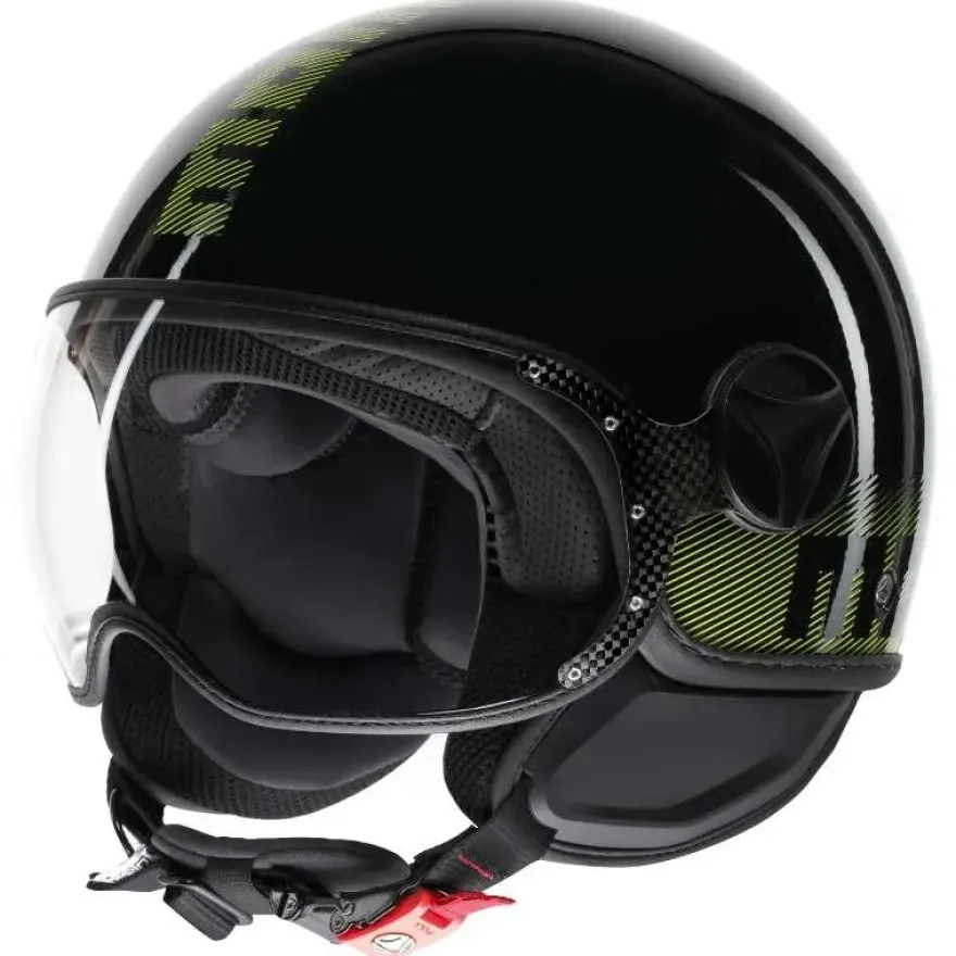 Momo FGTR Classic Stripes Glossy Black Yellow Fluo