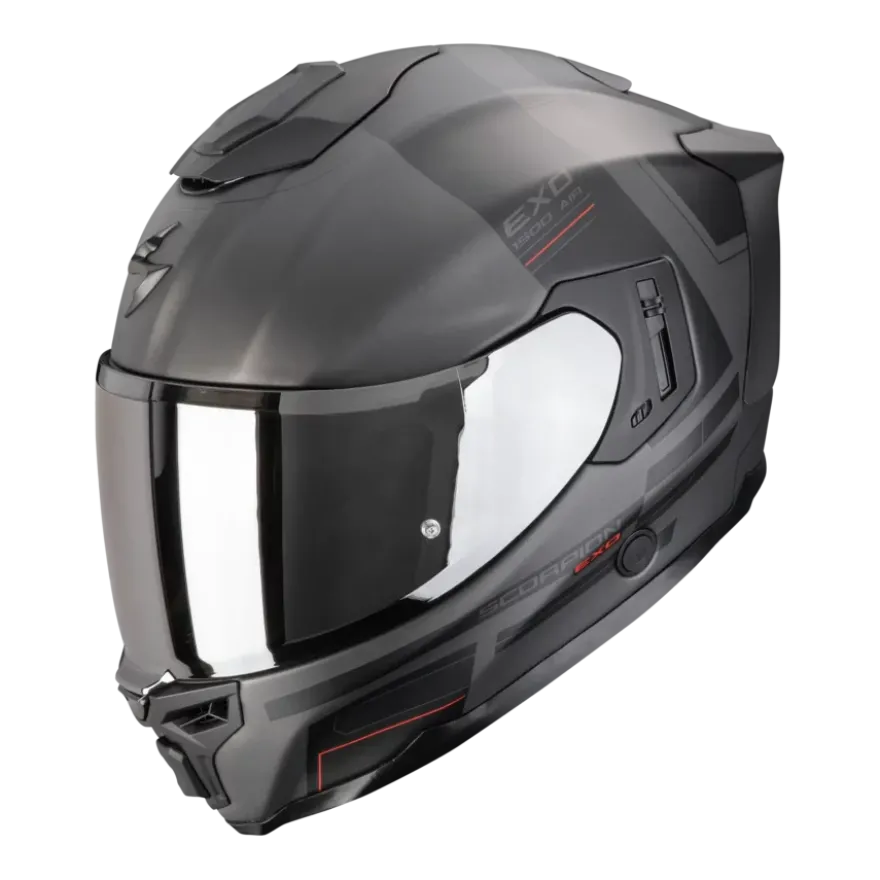 Scorpion EXO-1500 Dual Silver Matt Black Red