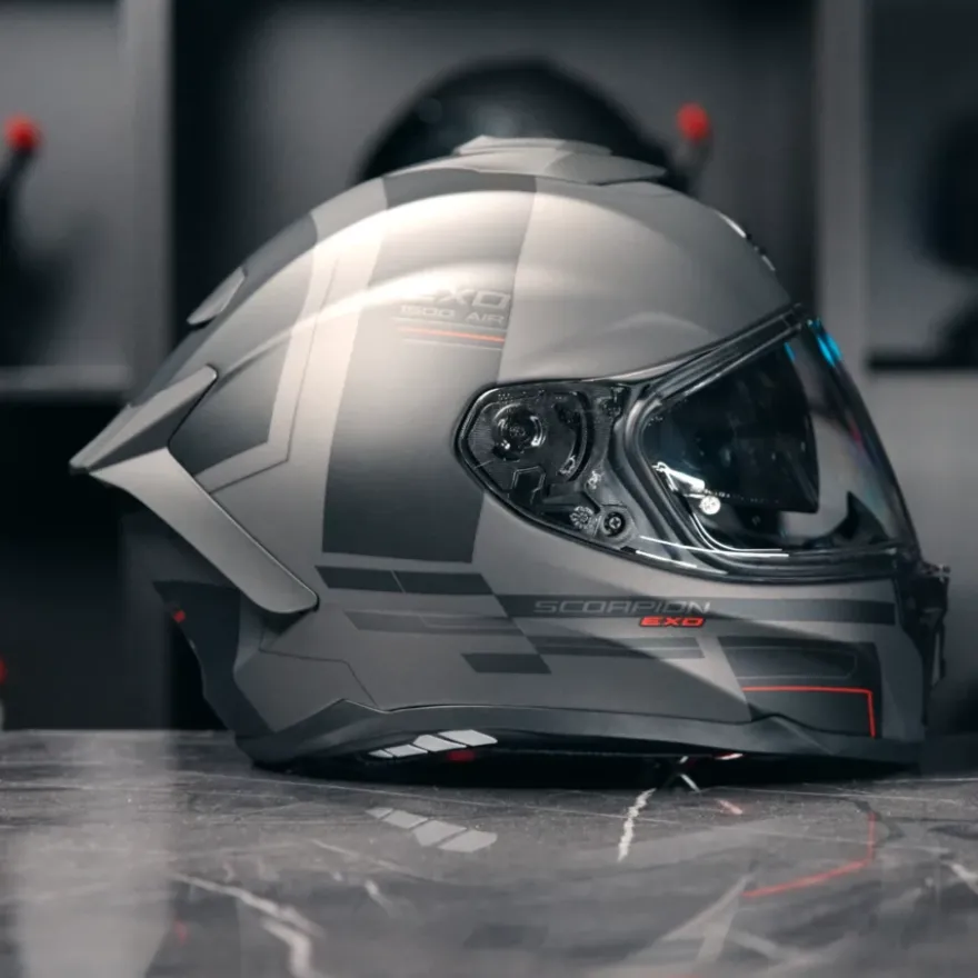 Scorpion EXO-1500 Dual Silver Matt Black Red
