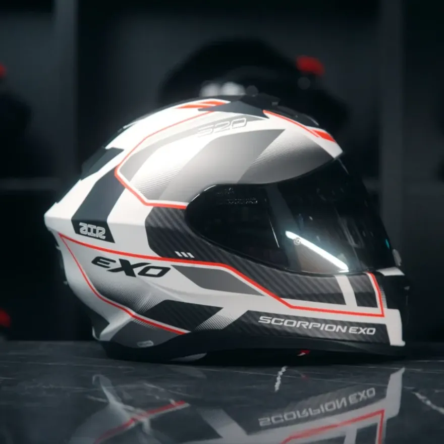 Scorpion Exo-520 Evo Air Lena Matt White-Silver-Red