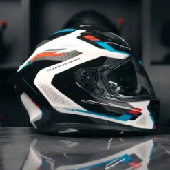 Scorpion EXO-1500 Sleek White Red Blue