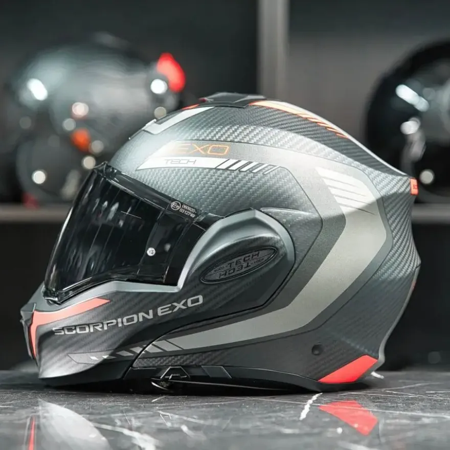 Scorpion Exo-Tech Evo Carbon Cosy Matt Black-Red