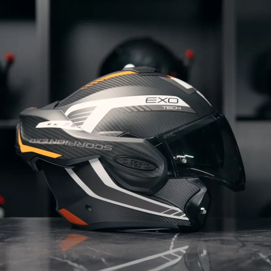 Scorpion Exo-Tech Evo Carbon Cosy Matt Black-Orange