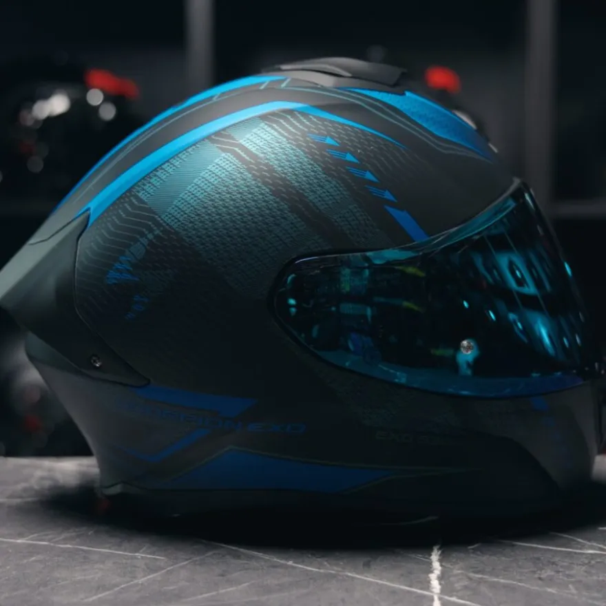 Scorpion EXO-530 Theras Matt Black Blue